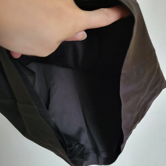 Bebe Black Floral Lace Cap Sleeve Exposed Back Silver Zipper Satin Mini Dress XS - Picture 6 of 12